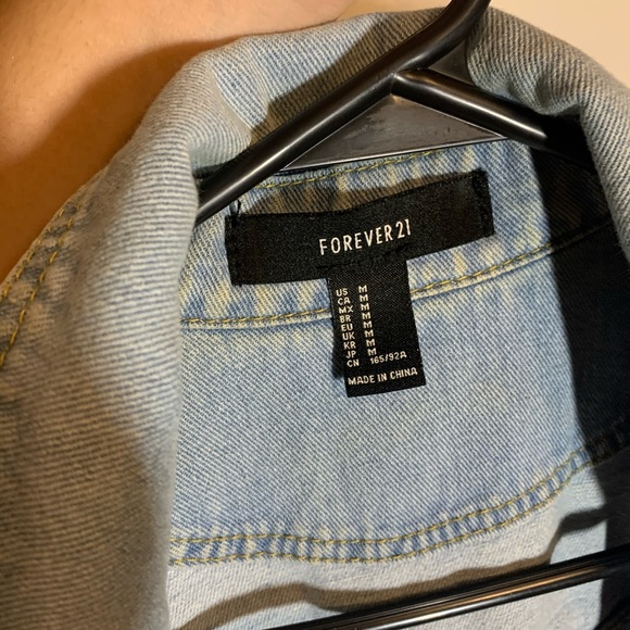 Light Blue Jean Jacket With Floral Patching - Picture 3 of 3